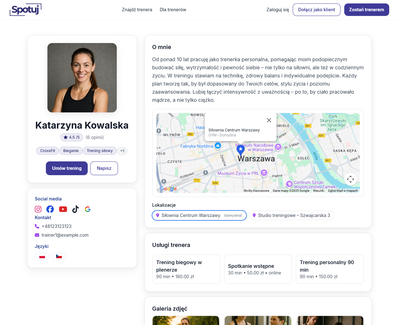 Podgląd projektu spotuj.pl